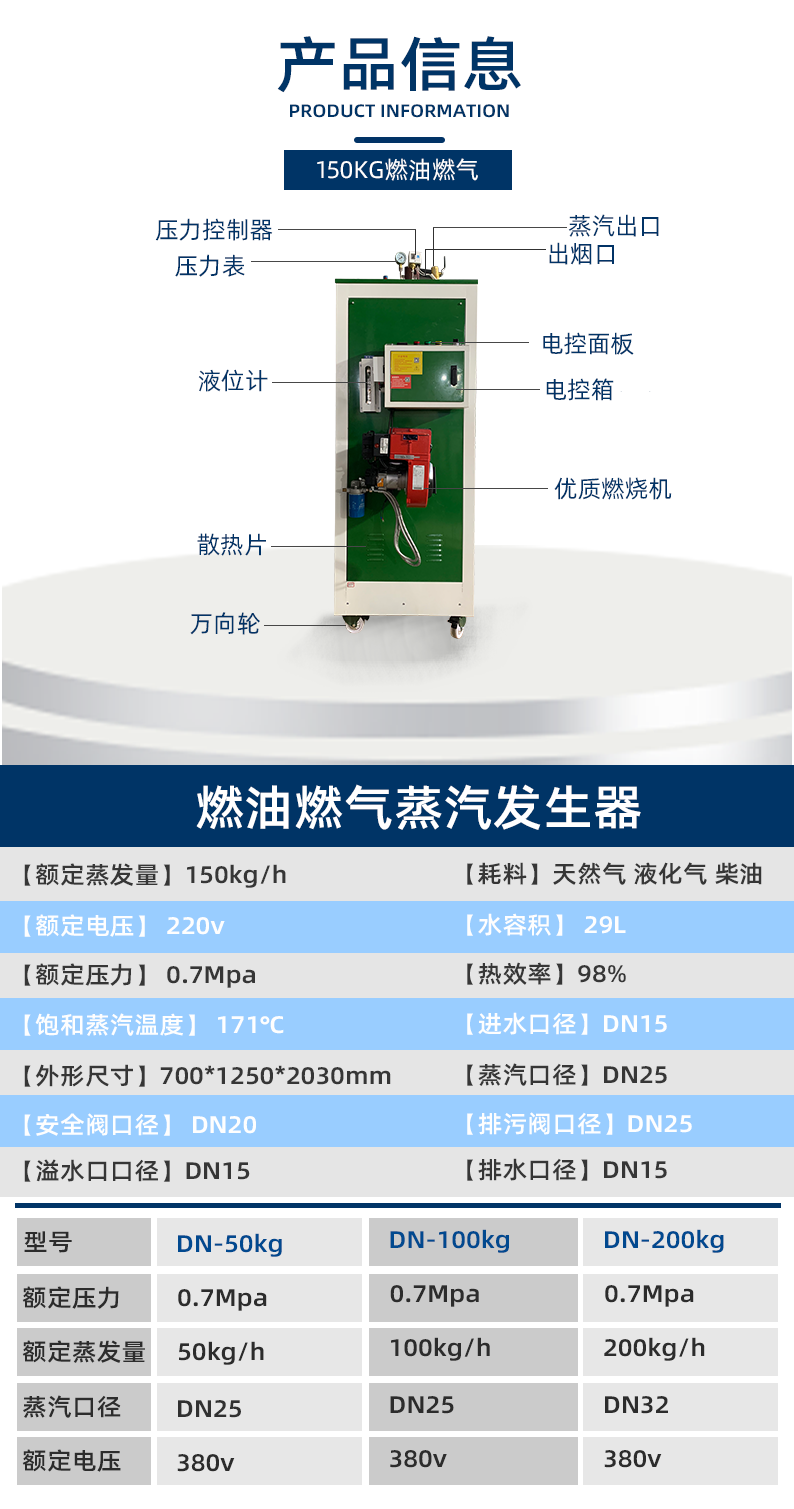 鑫达能150kg燃油<a href='http://stripsteel-cn.com/ranqi' target='_blank'><u>燃气蒸汽发生器</u></a>