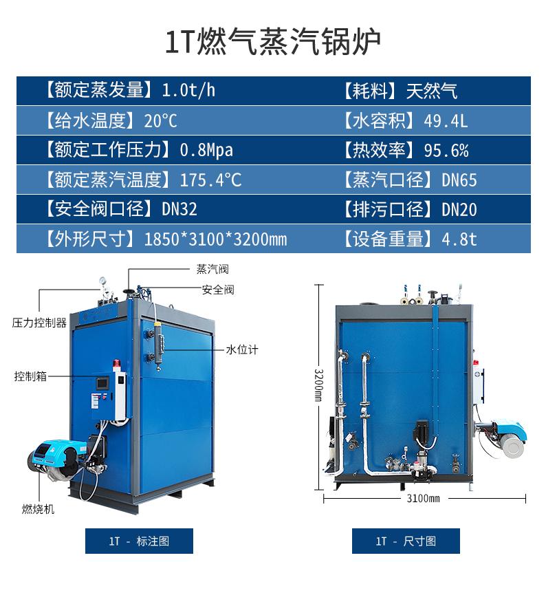 1T燃气蒸汽发生器设备参数